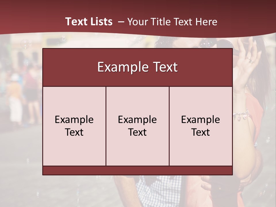 A Man And Woman Are Kissing In Front Of A Crowd Of People PowerPoint Template