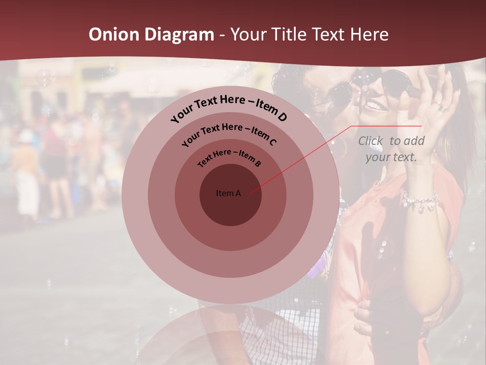 A Man And Woman Are Kissing In Front Of A Crowd Of People PowerPoint Template