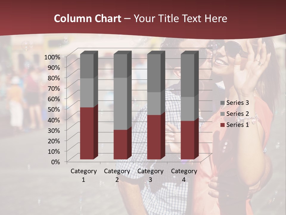 A Man And Woman Are Kissing In Front Of A Crowd Of People PowerPoint Template