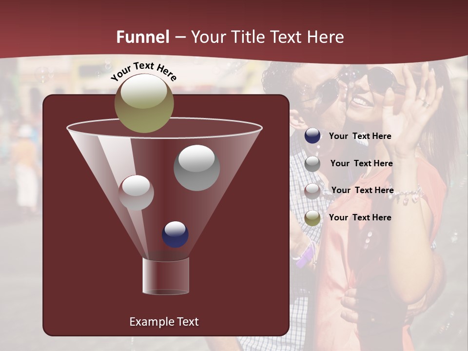 A Man And Woman Are Kissing In Front Of A Crowd Of People PowerPoint Template