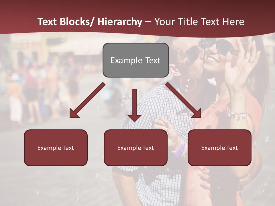 A Man And Woman Are Kissing In Front Of A Crowd Of People PowerPoint Template