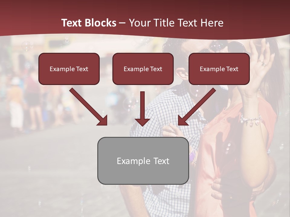 A Man And Woman Are Kissing In Front Of A Crowd Of People PowerPoint Template