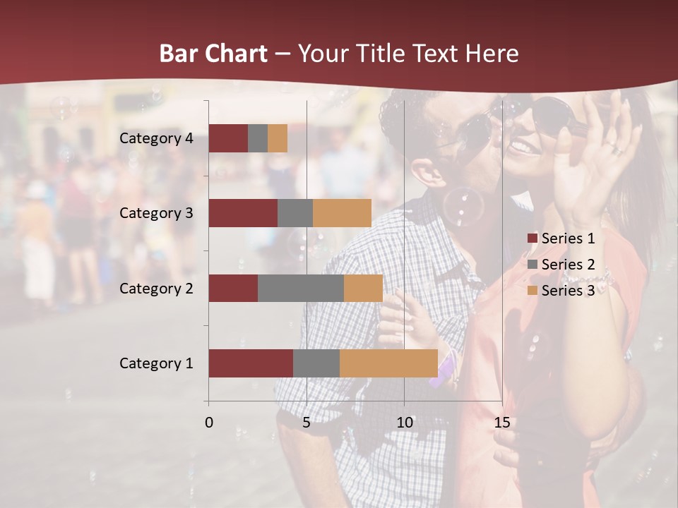 A Man And Woman Are Kissing In Front Of A Crowd Of People PowerPoint Template
