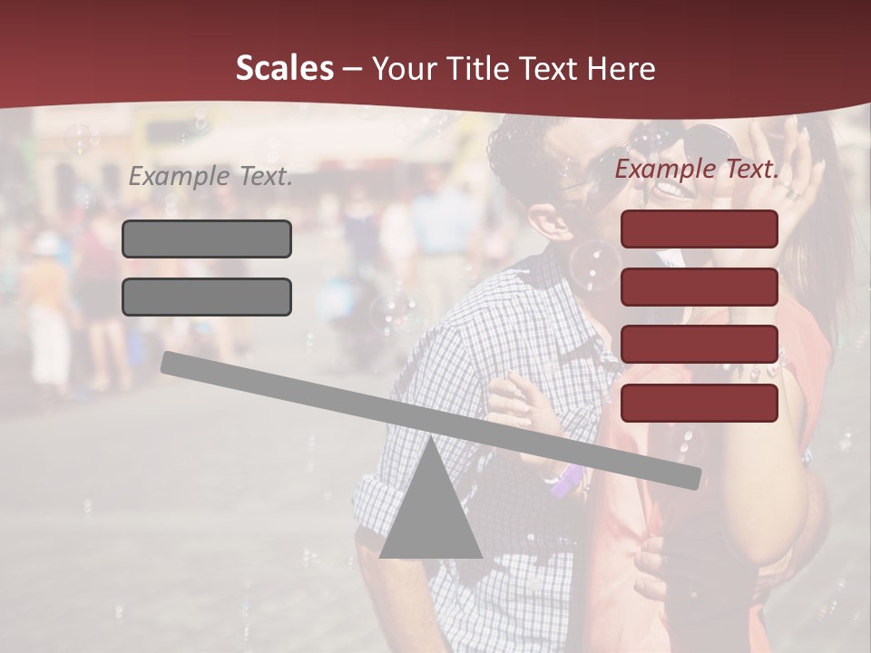 A Man And Woman Are Kissing In Front Of A Crowd Of People PowerPoint Template