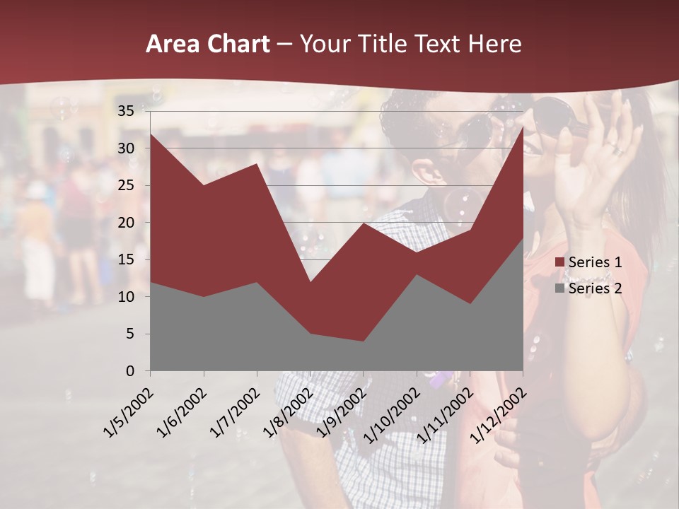 A Man And Woman Are Kissing In Front Of A Crowd Of People PowerPoint Template