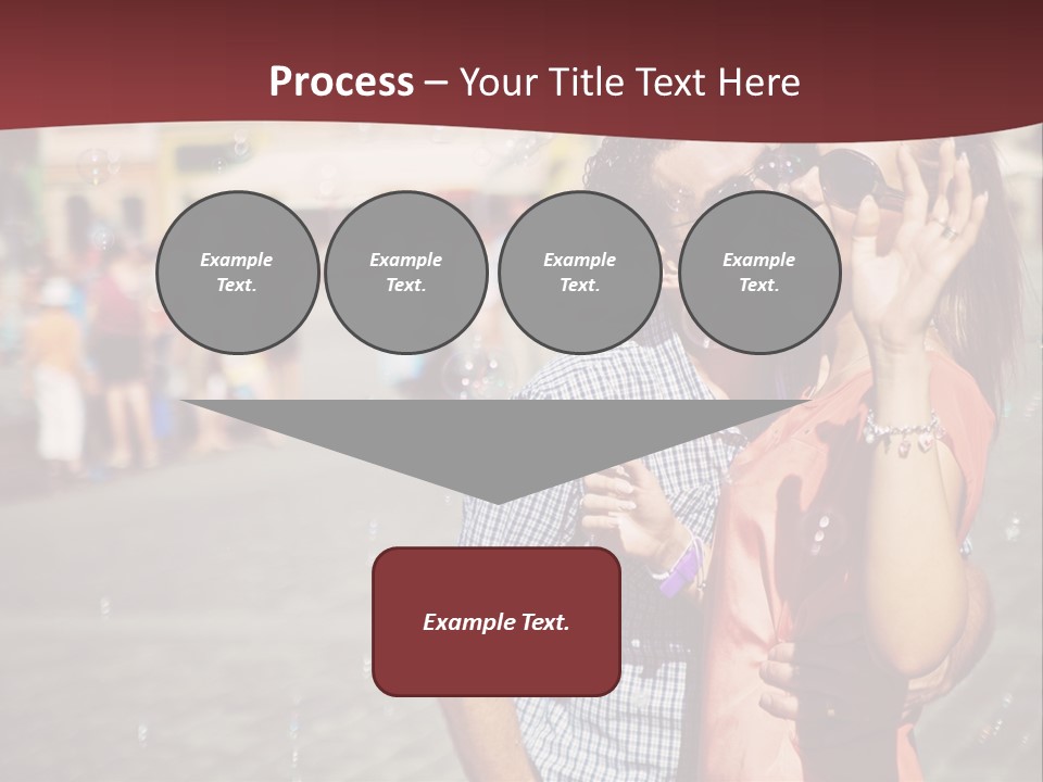 A Man And Woman Are Kissing In Front Of A Crowd Of People PowerPoint Template