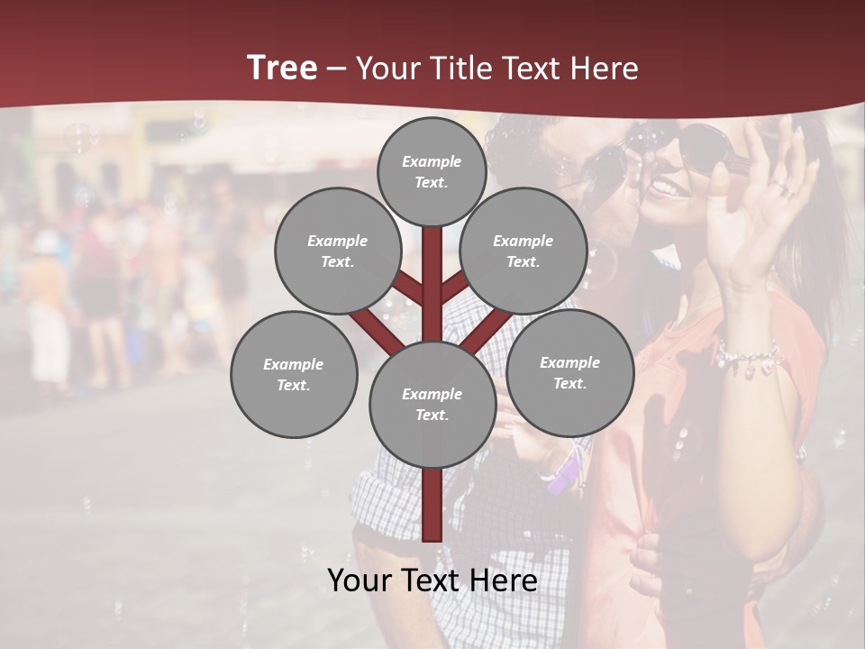 A Man And Woman Are Kissing In Front Of A Crowd Of People PowerPoint Template