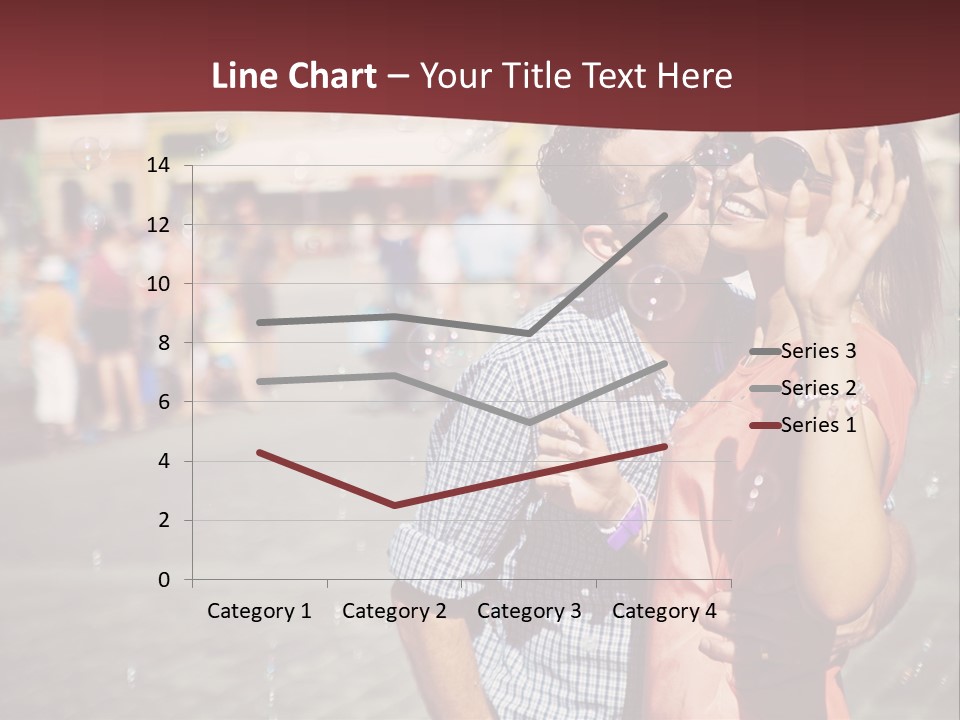 A Man And Woman Are Kissing In Front Of A Crowd Of People PowerPoint Template