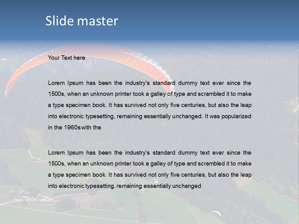 A Person Paragliding Over A Lush Green Hillside PowerPoint Template