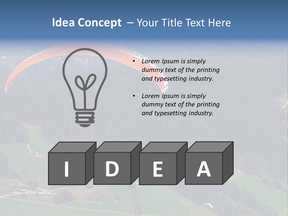 A Person Paragliding Over A Lush Green Hillside PowerPoint Template