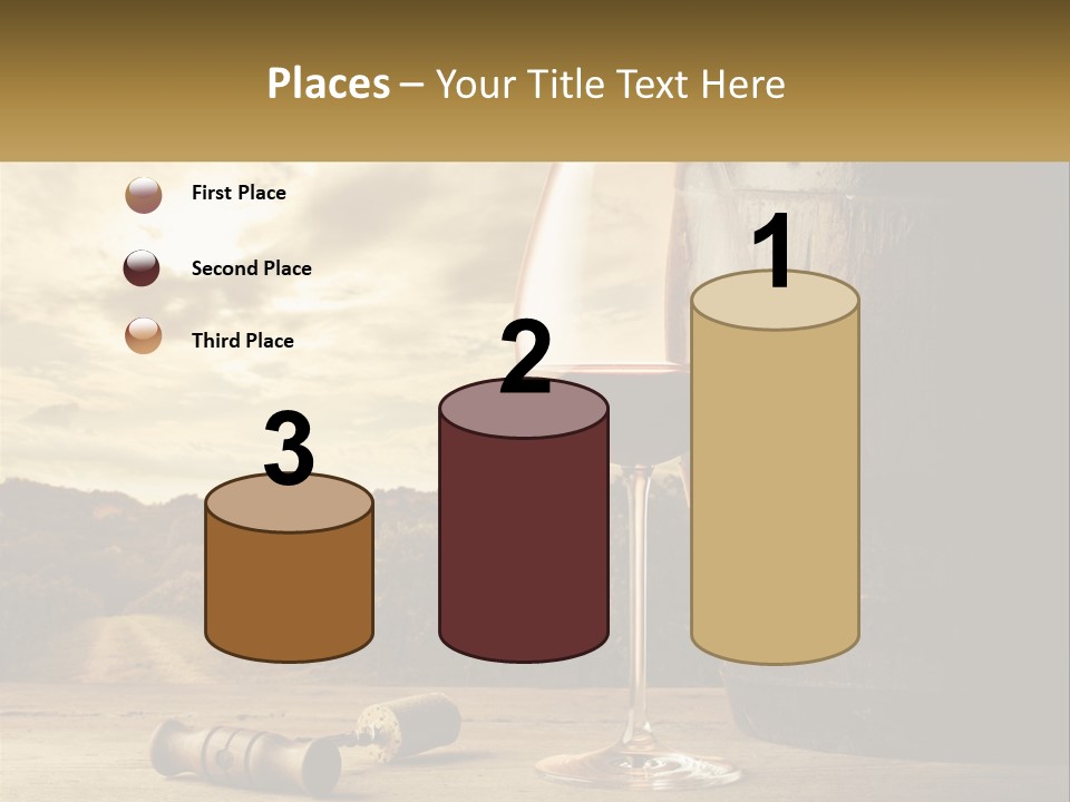 A Glass Of Wine Sitting Next To A Barrel PowerPoint Template