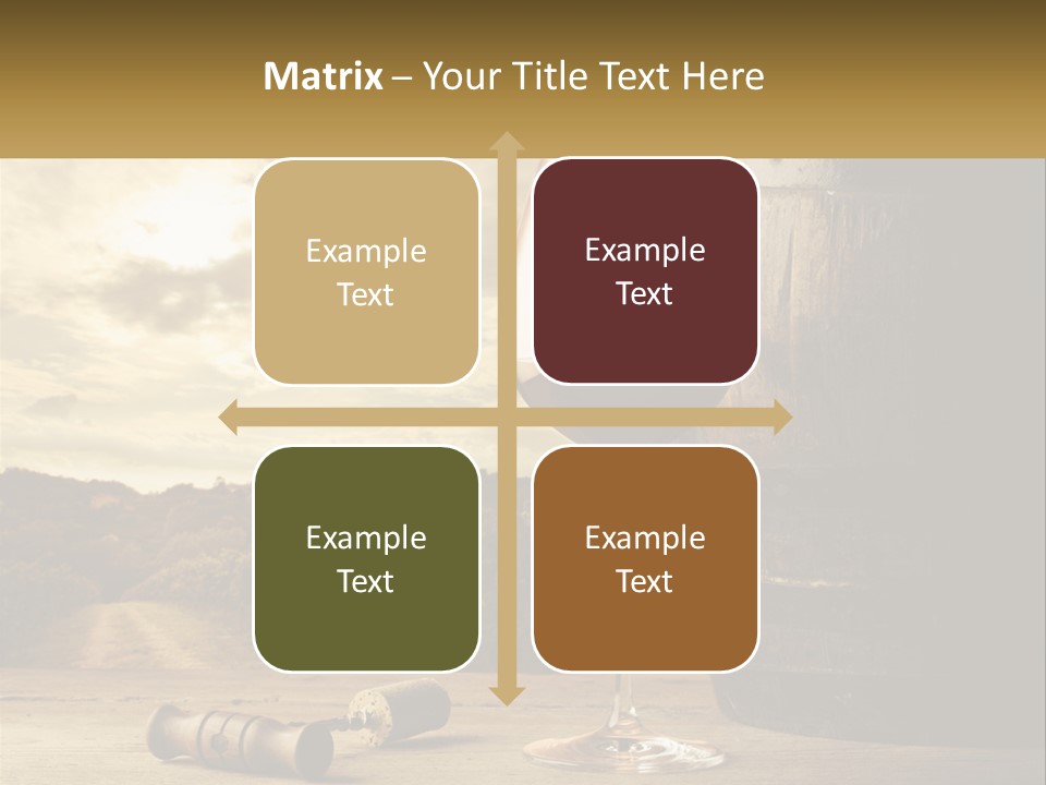 A Glass Of Wine Sitting Next To A Barrel PowerPoint Template