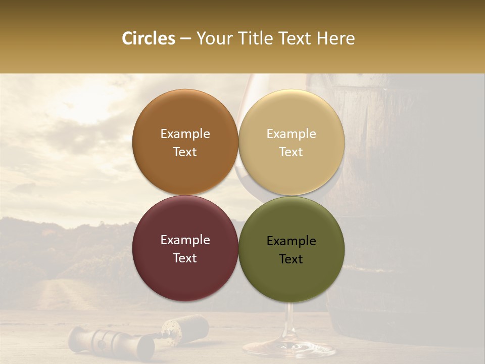 A Glass Of Wine Sitting Next To A Barrel PowerPoint Template