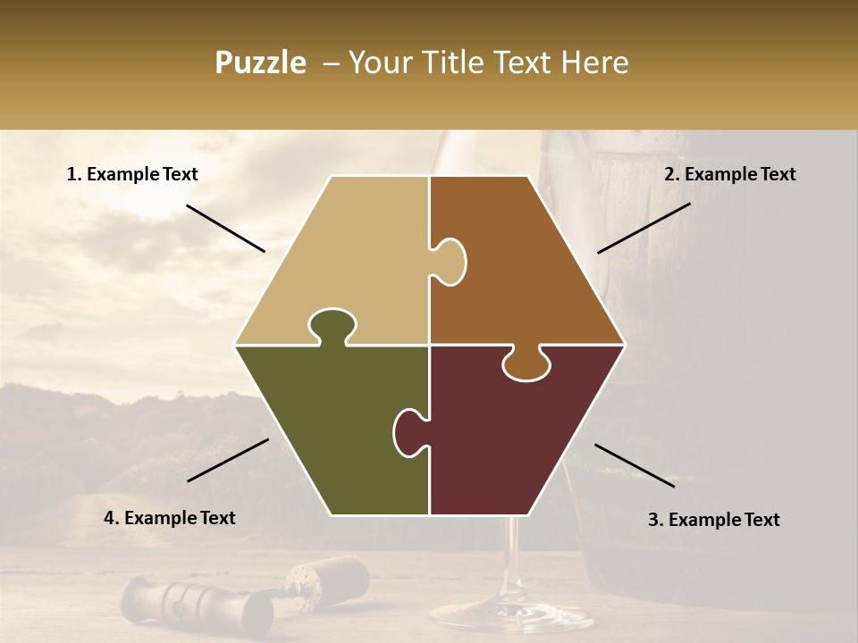 A Glass Of Wine Sitting Next To A Barrel PowerPoint Template