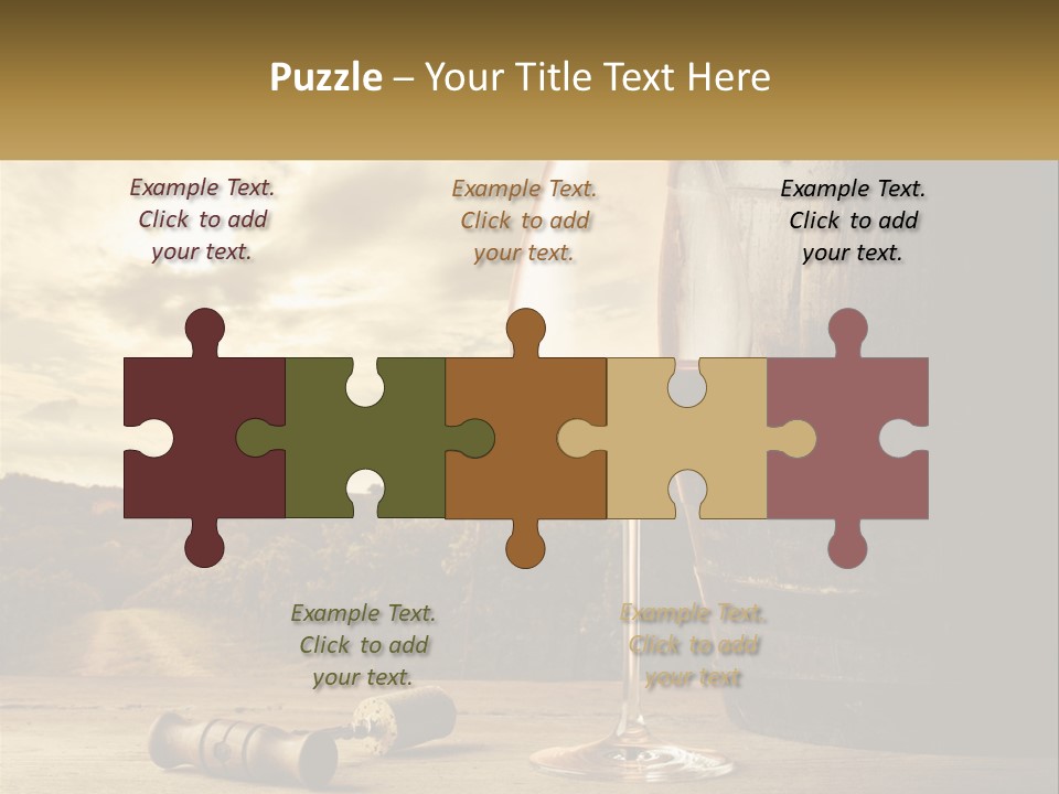 A Glass Of Wine Sitting Next To A Barrel PowerPoint Template