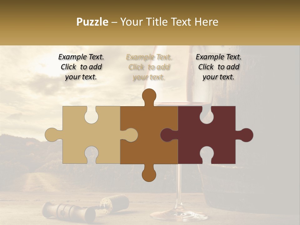 A Glass Of Wine Sitting Next To A Barrel PowerPoint Template