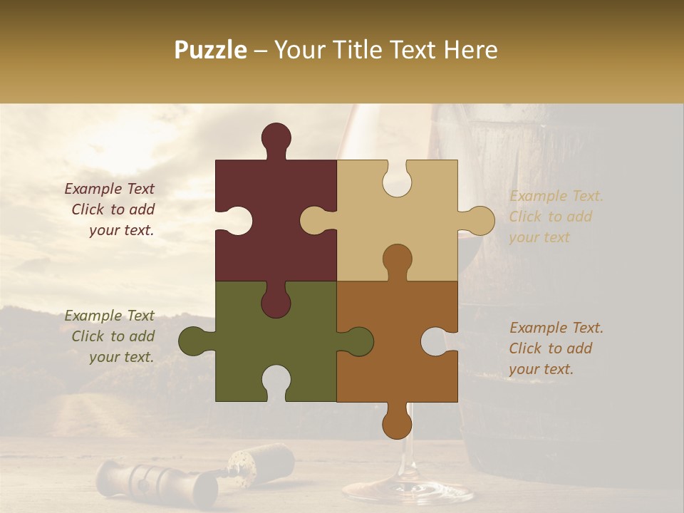 A Glass Of Wine Sitting Next To A Barrel PowerPoint Template