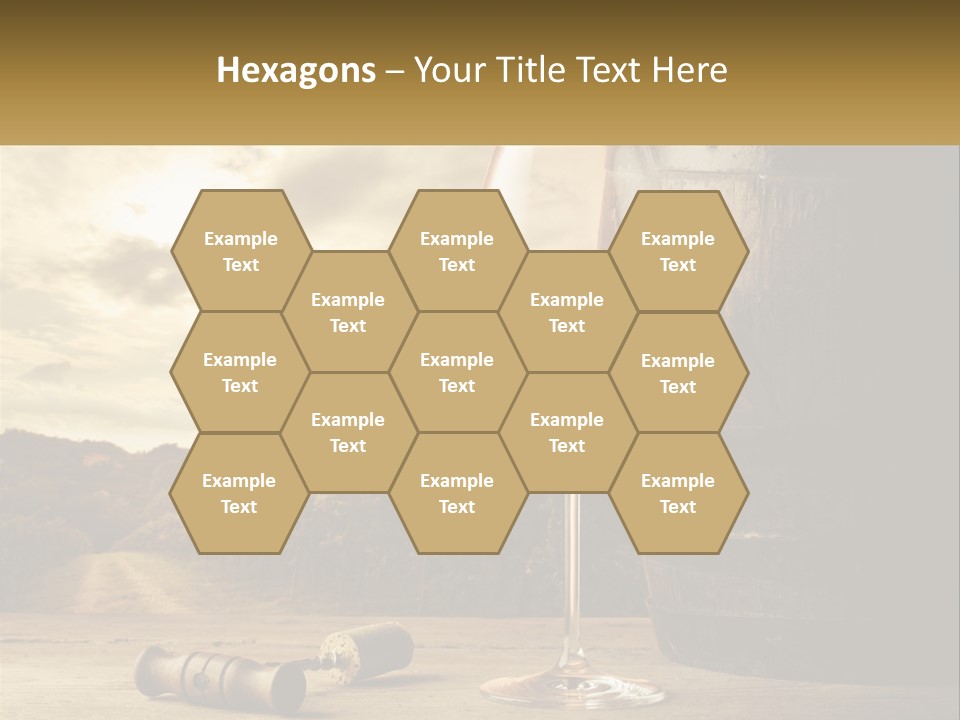 A Glass Of Wine Sitting Next To A Barrel PowerPoint Template