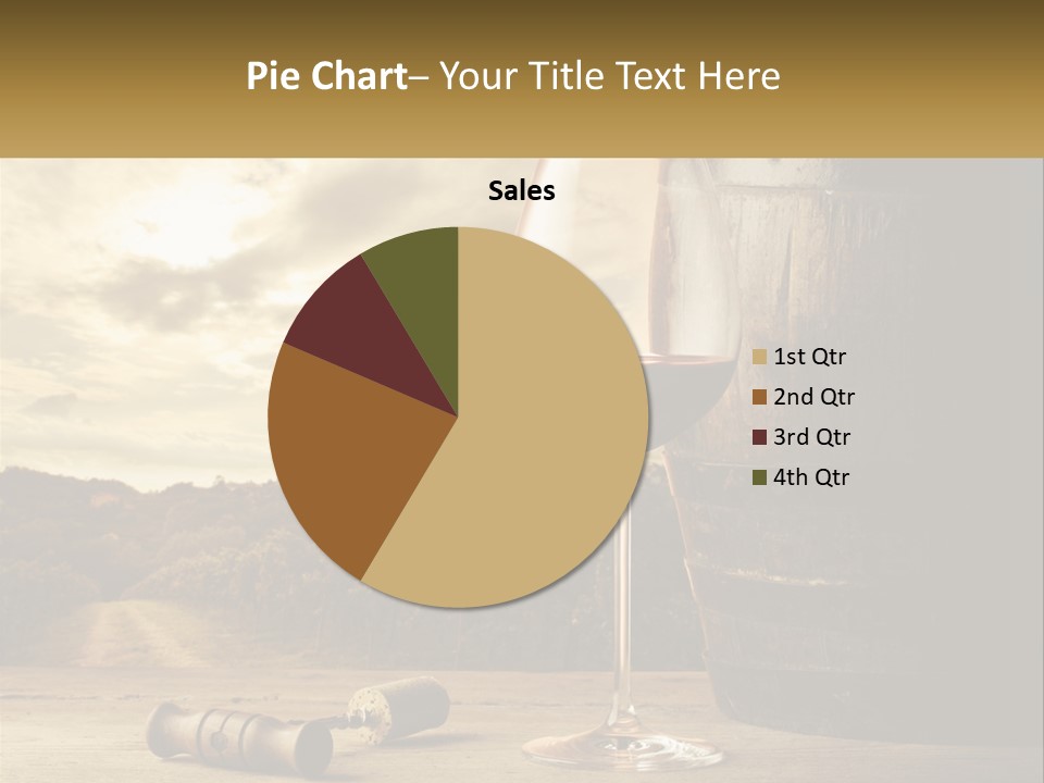 A Glass Of Wine Sitting Next To A Barrel PowerPoint Template