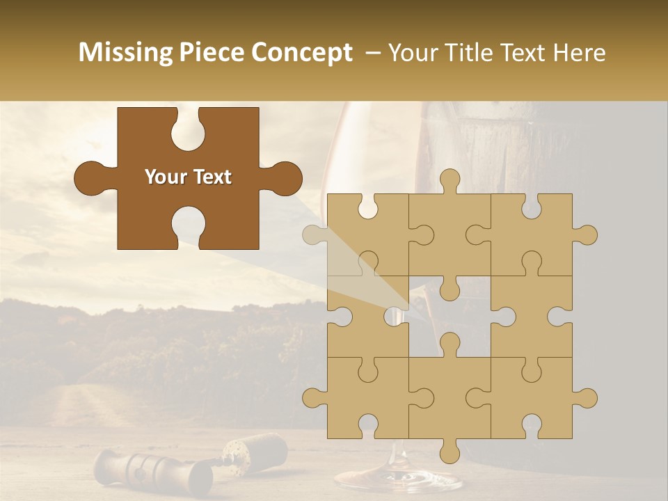 A Glass Of Wine Sitting Next To A Barrel PowerPoint Template