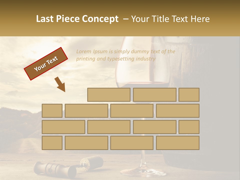 A Glass Of Wine Sitting Next To A Barrel PowerPoint Template