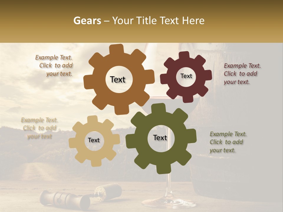 A Glass Of Wine Sitting Next To A Barrel PowerPoint Template