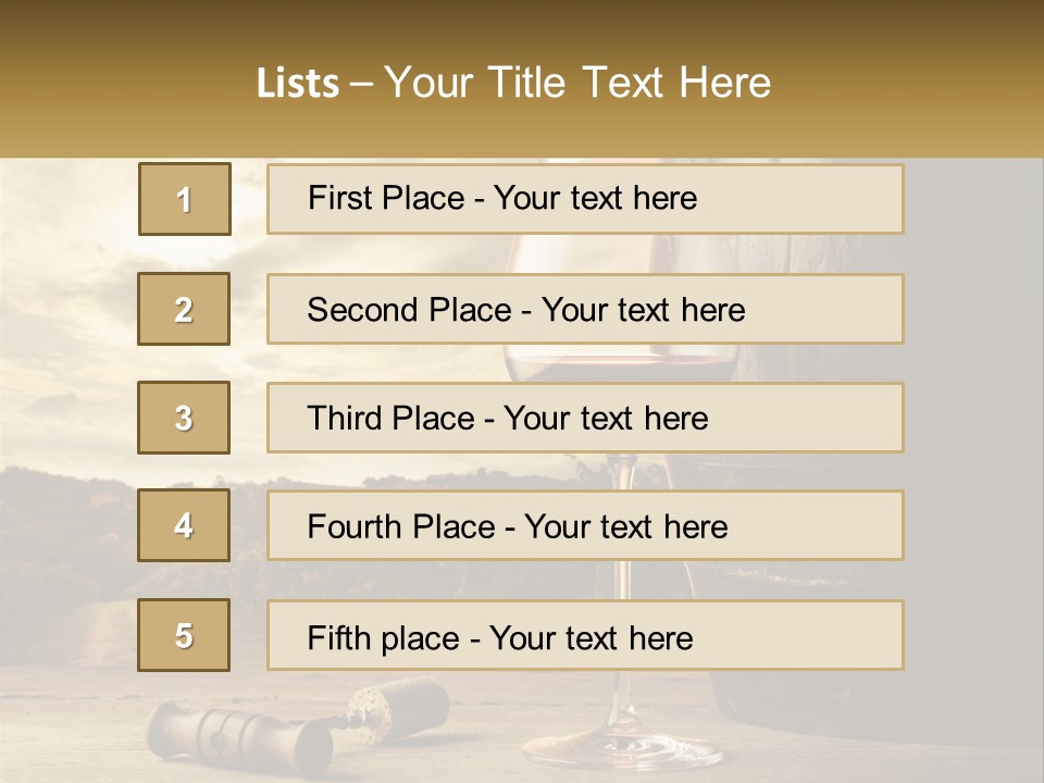 A Glass Of Wine Sitting Next To A Barrel PowerPoint Template