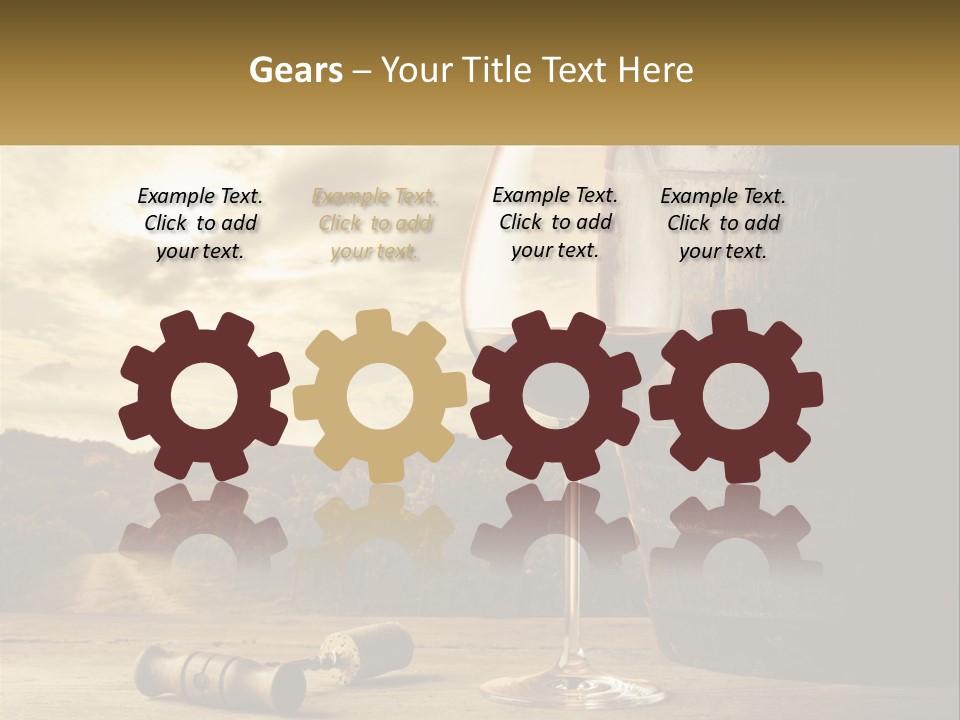 A Glass Of Wine Sitting Next To A Barrel PowerPoint Template