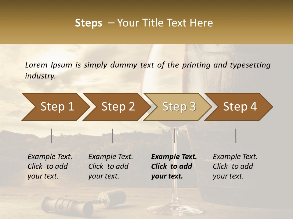 A Glass Of Wine Sitting Next To A Barrel PowerPoint Template