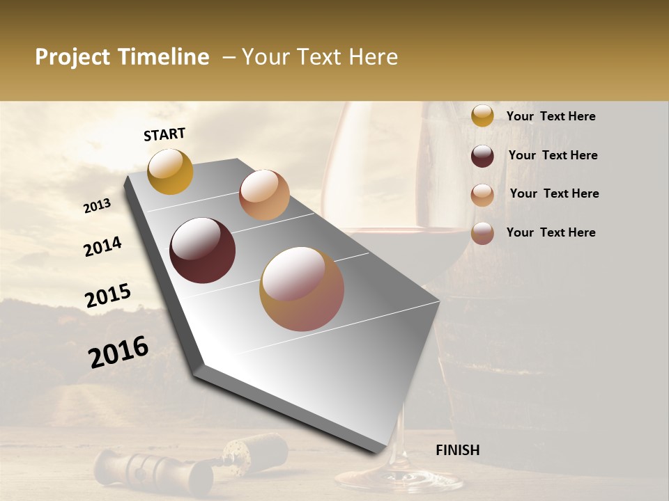 A Glass Of Wine Sitting Next To A Barrel PowerPoint Template