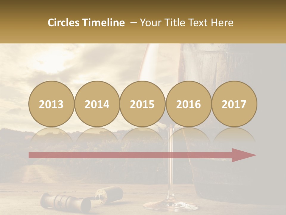 A Glass Of Wine Sitting Next To A Barrel PowerPoint Template