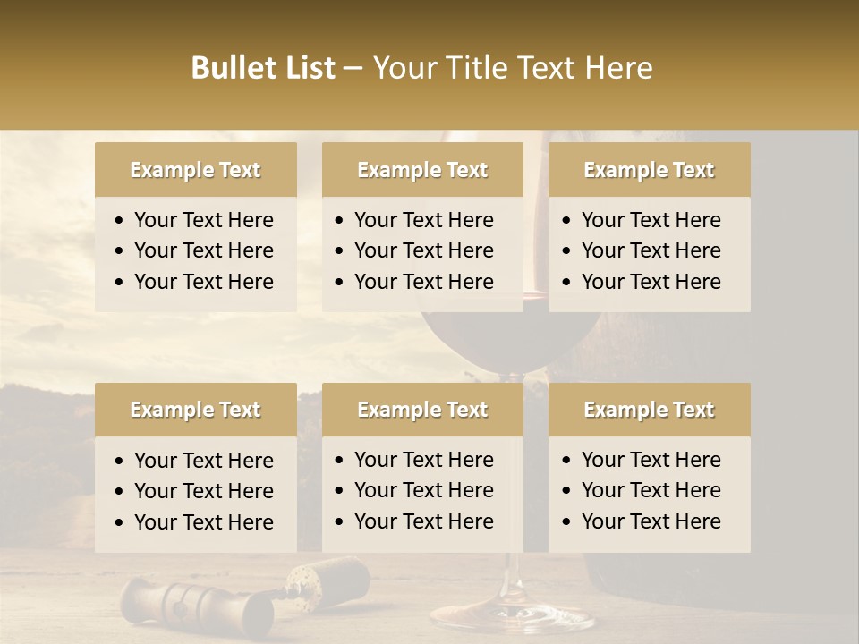 A Glass Of Wine Sitting Next To A Barrel PowerPoint Template