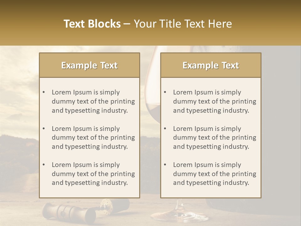 A Glass Of Wine Sitting Next To A Barrel PowerPoint Template