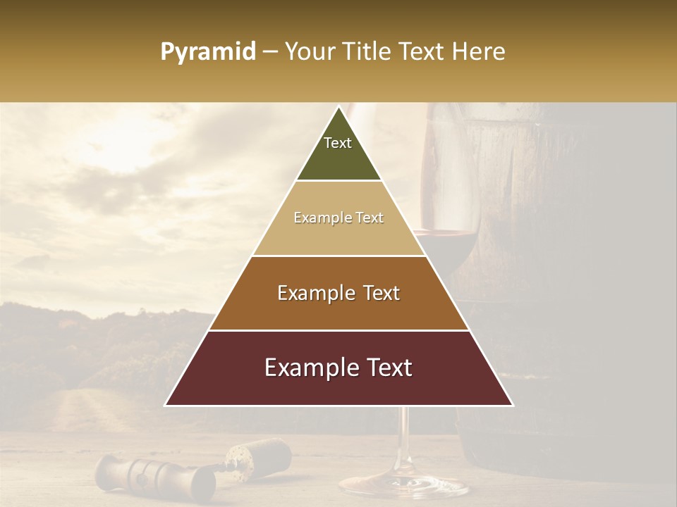 A Glass Of Wine Sitting Next To A Barrel PowerPoint Template