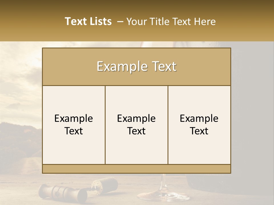 A Glass Of Wine Sitting Next To A Barrel PowerPoint Template