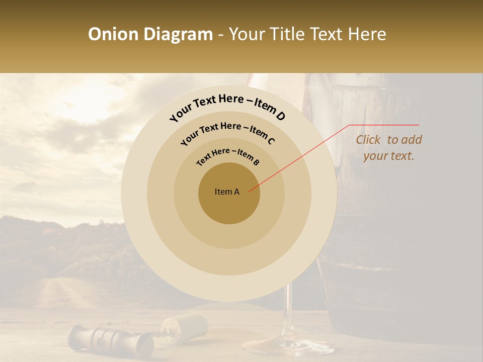 A Glass Of Wine Sitting Next To A Barrel PowerPoint Template