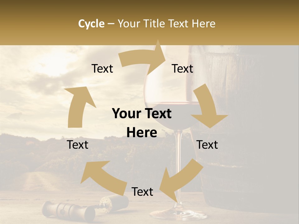 A Glass Of Wine Sitting Next To A Barrel PowerPoint Template