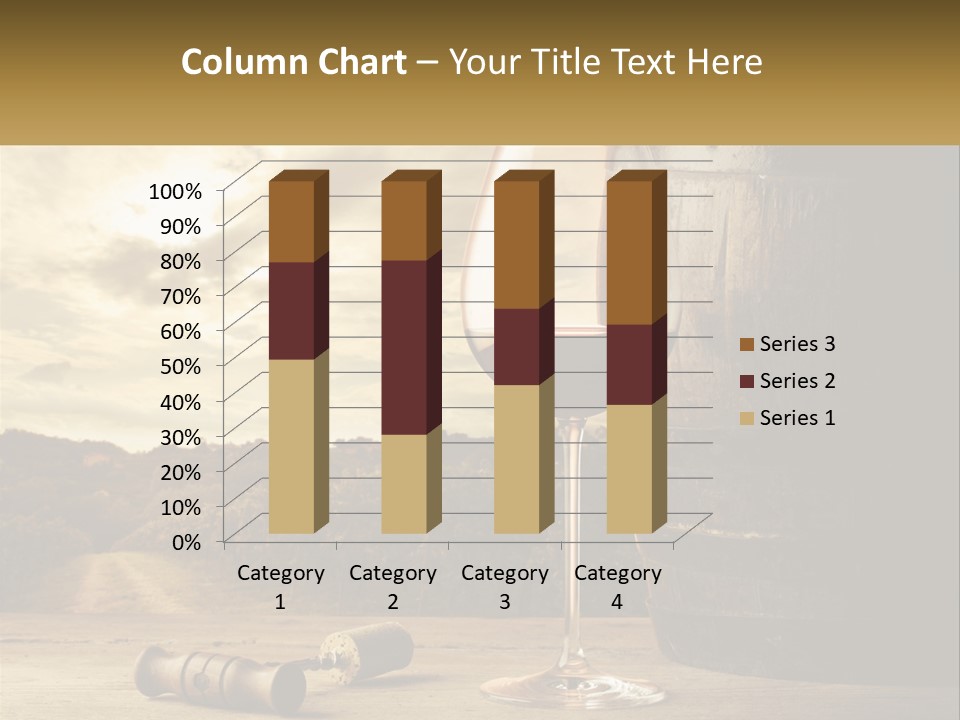 A Glass Of Wine Sitting Next To A Barrel PowerPoint Template