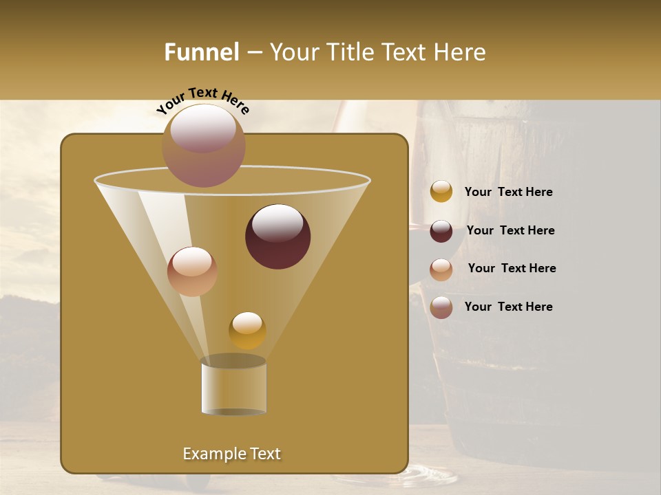 A Glass Of Wine Sitting Next To A Barrel PowerPoint Template