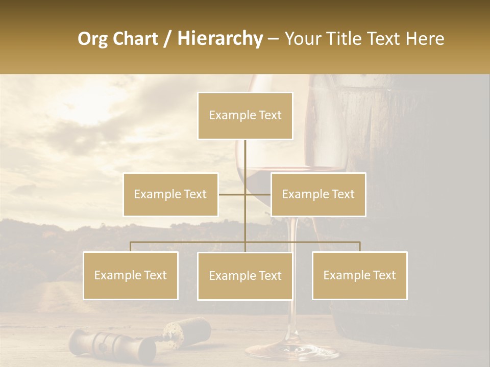 A Glass Of Wine Sitting Next To A Barrel PowerPoint Template