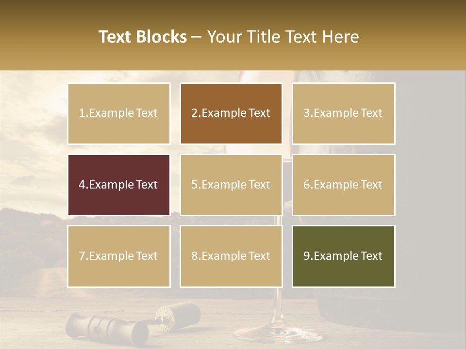 A Glass Of Wine Sitting Next To A Barrel PowerPoint Template