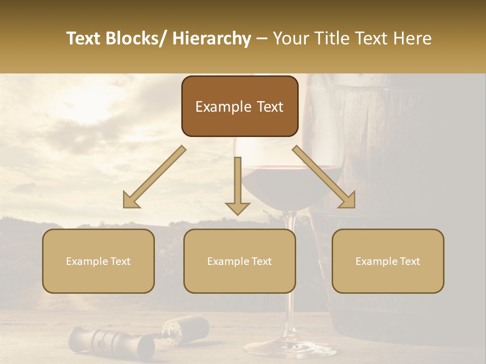 A Glass Of Wine Sitting Next To A Barrel PowerPoint Template