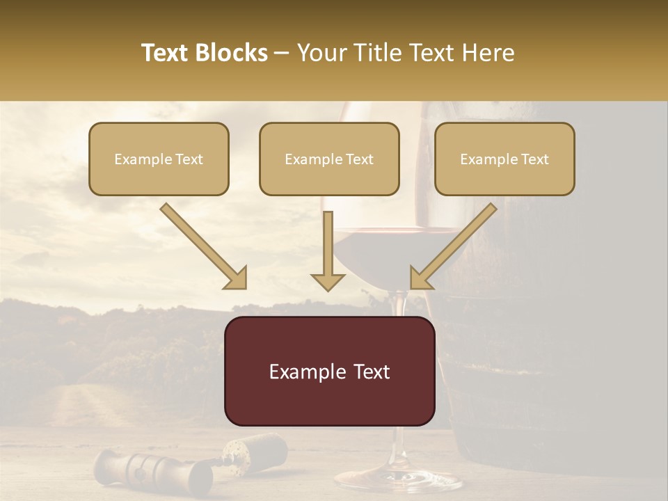 A Glass Of Wine Sitting Next To A Barrel PowerPoint Template