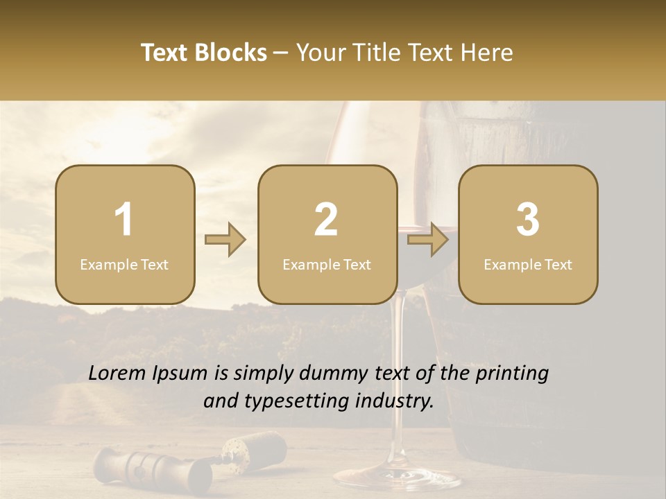 A Glass Of Wine Sitting Next To A Barrel PowerPoint Template