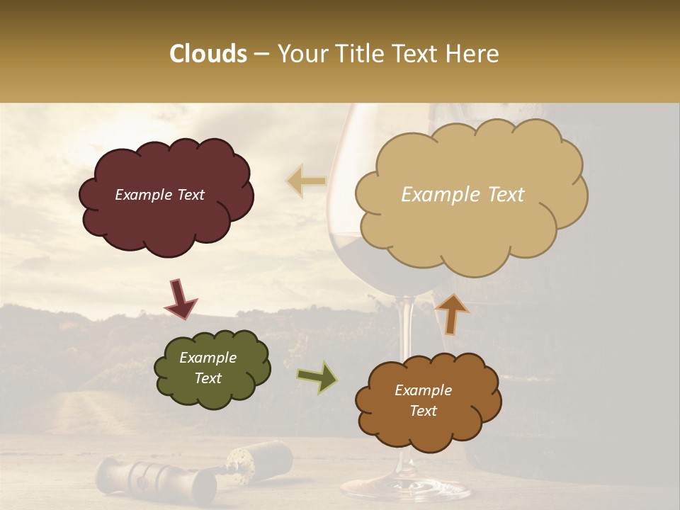 A Glass Of Wine Sitting Next To A Barrel PowerPoint Template