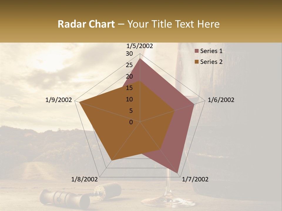 A Glass Of Wine Sitting Next To A Barrel PowerPoint Template