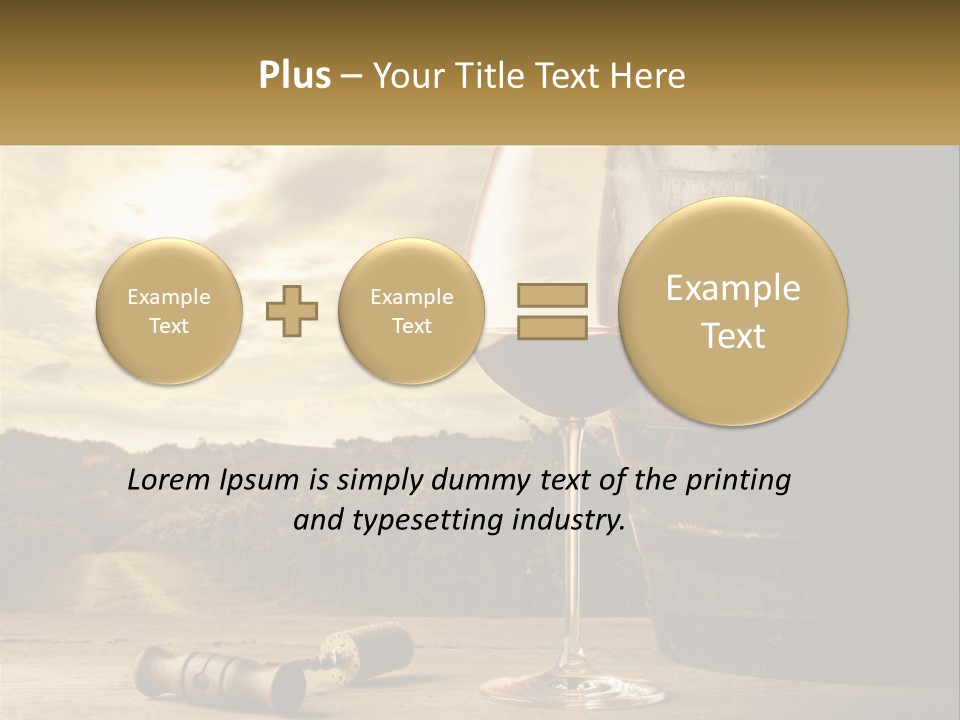 A Glass Of Wine Sitting Next To A Barrel PowerPoint Template
