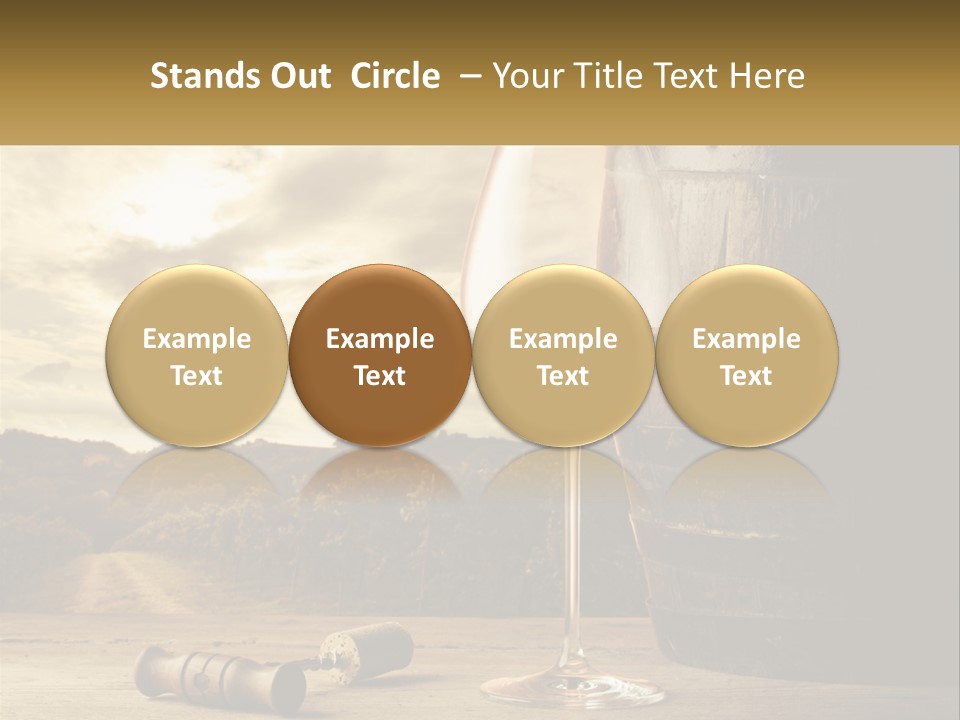 A Glass Of Wine Sitting Next To A Barrel PowerPoint Template