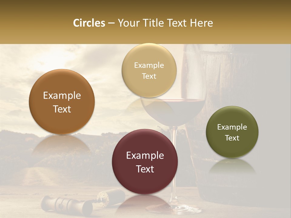 A Glass Of Wine Sitting Next To A Barrel PowerPoint Template