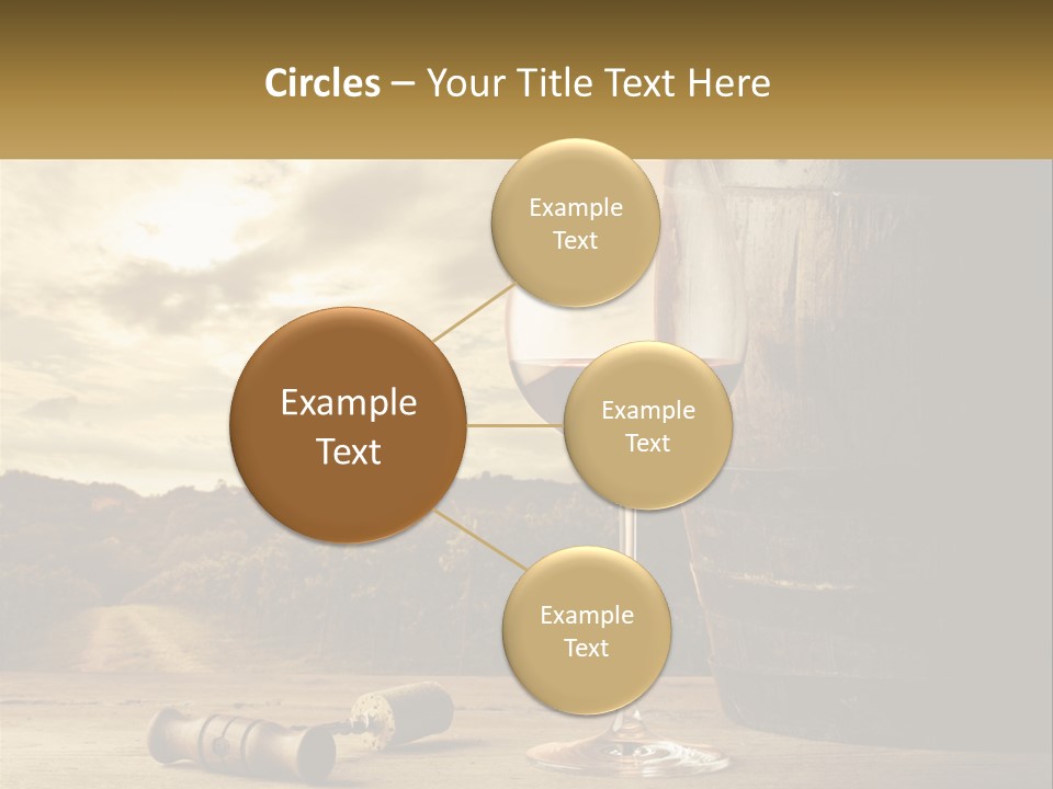 A Glass Of Wine Sitting Next To A Barrel PowerPoint Template